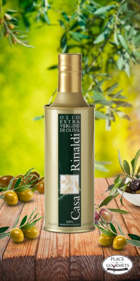 Huile d'olive extra vierge italienne en bouteille métal